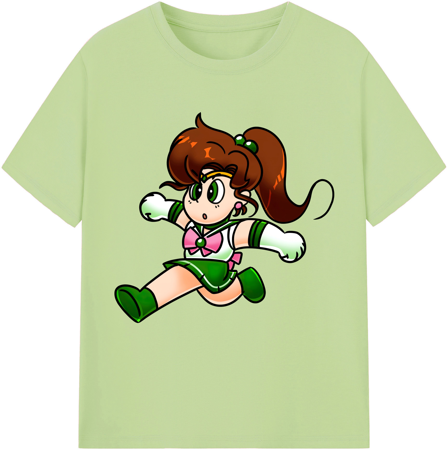 （画像用） 美少女戦士セーラームーン 木野 まこと きの まこと Sailor Moon Kino Makoto （セーラージュピター；Sailor Jupiter） 綿100％半袖Tシャツ（フロントプリント）